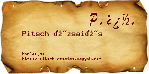 Pitsch Ézsaiás névjegykártya